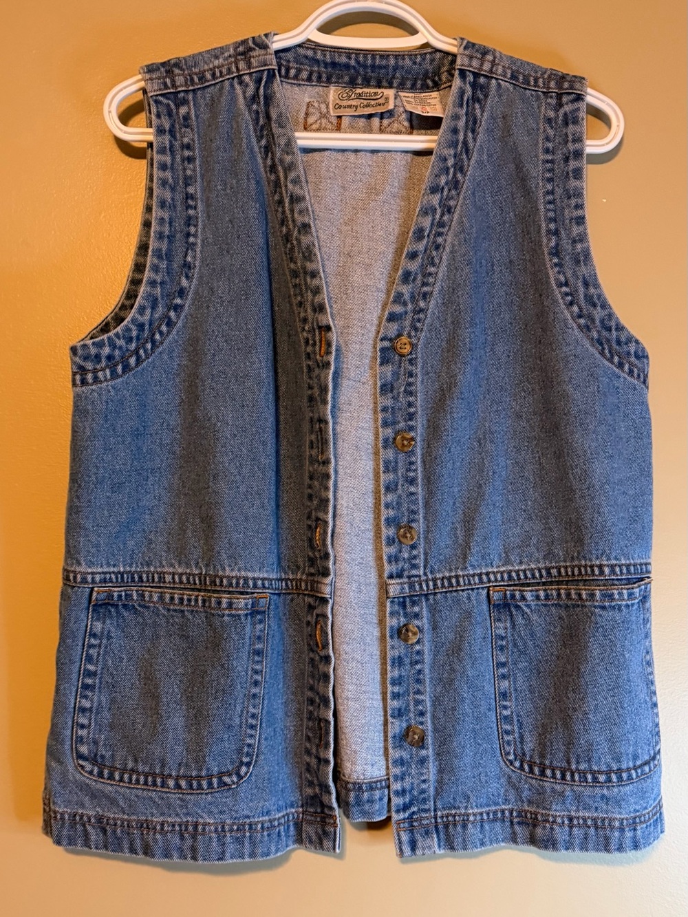 Vintage 90’s Tradition Country Collection 100% Cotton Denim Button Down Vest